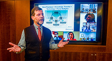 Daniel Johnson, MD, giving a presentation